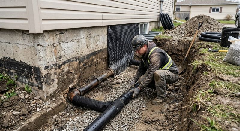 Basement Drainage Installation in Huntsville, AL